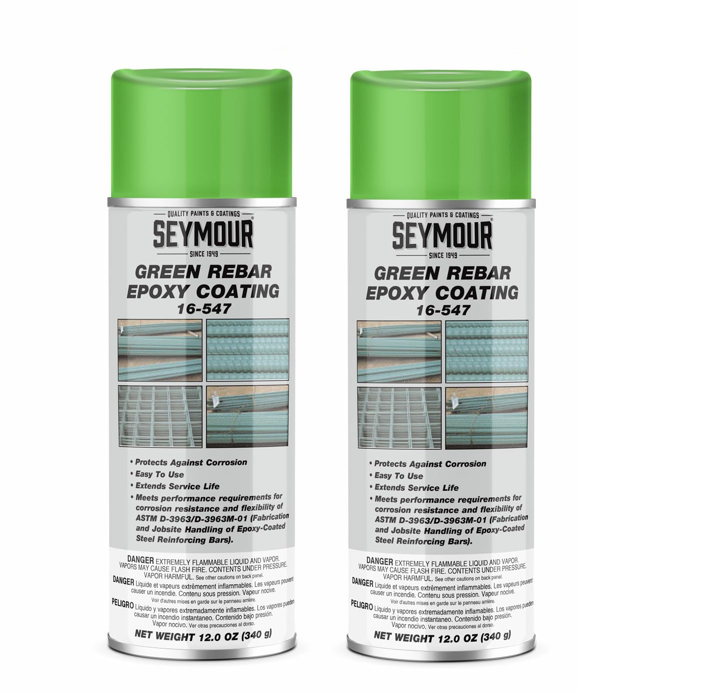 16-547 Seymour Green Rebar Epoxy Spray Paint (12 oz, 2-Pack / 24